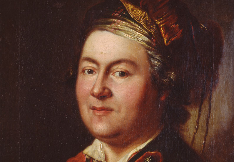 Domenikus Wochers Porträt des Malers Gottfried Locher mit Turban aus dem Jahr 1770.